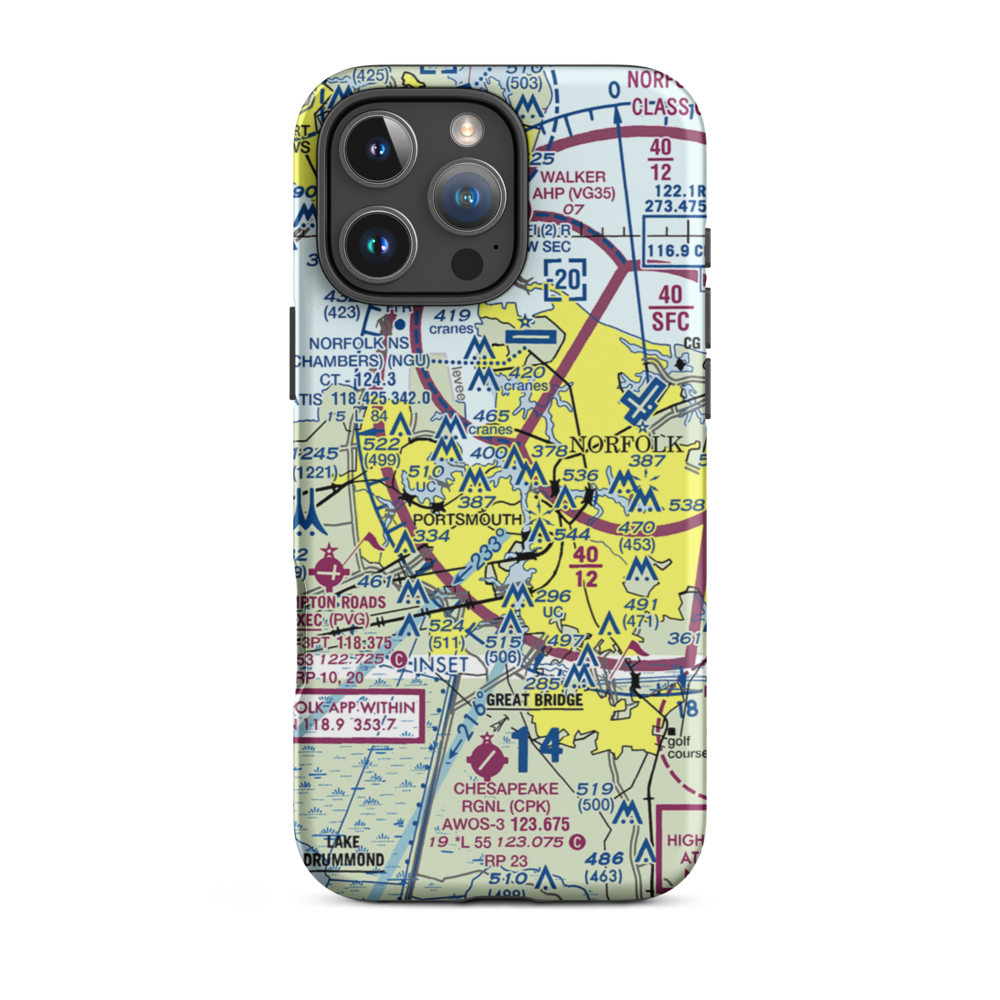 Naval Medical Center Helipad (Z24) VFR Sectional  Tough iPhone Case iPhone 16 Pro Max model shown