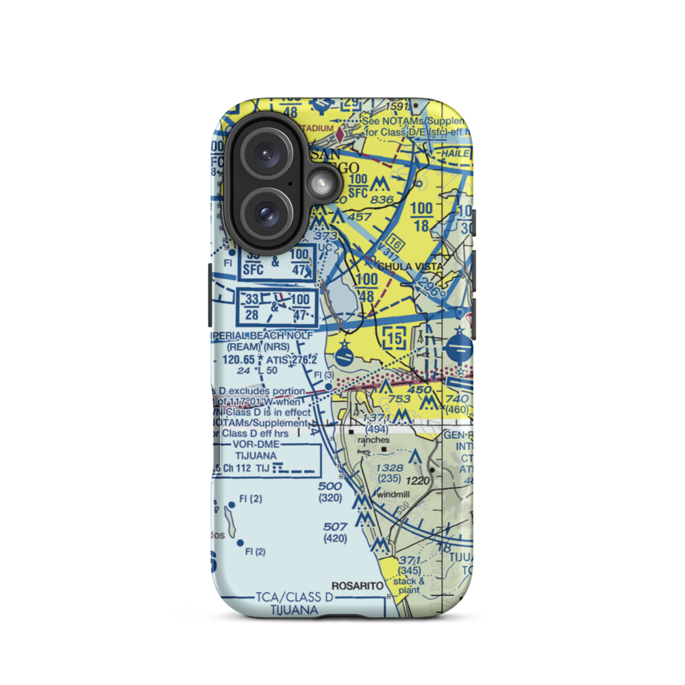 Naval Outlying Field Imperial Beach (Ream Field) (NRS) VFR Sectional  Tough iPhone Case iPhone 16 model shown