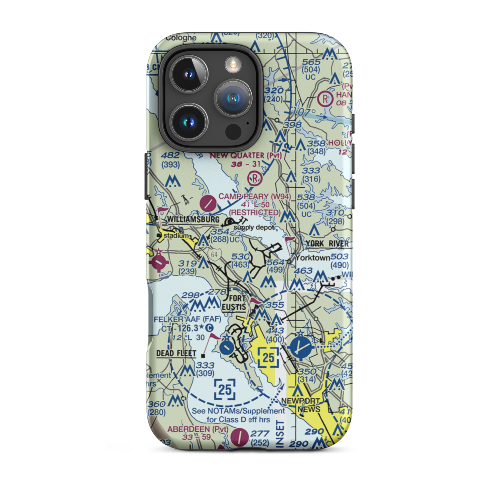 Naval Wepons Station Helipad (NCY) VFR Sectional  Tough iPhone Case iPhone 16 Pro Max model shown