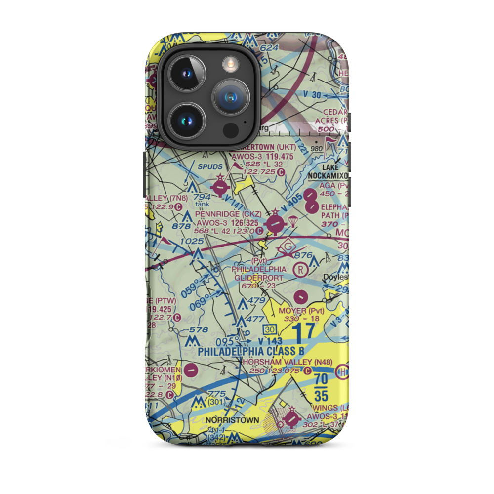 Navarro Airport (3PA1) VFR Sectional  Tough iPhone Case iPhone 16 Pro Max model shown