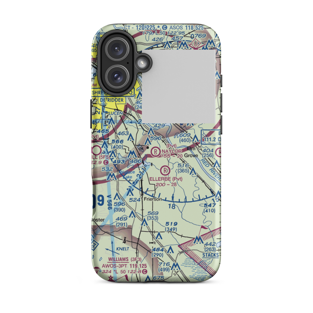 Naylor Airport (LA56) VFR Sectional  Tough iPhone Case iPhone 16 Plus model shown