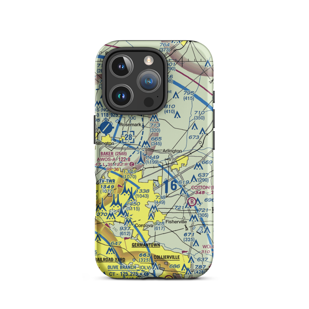 Needham's Airport (TN47) VFR Sectional  Tough iPhone Case iPhone 16 Pro model shown