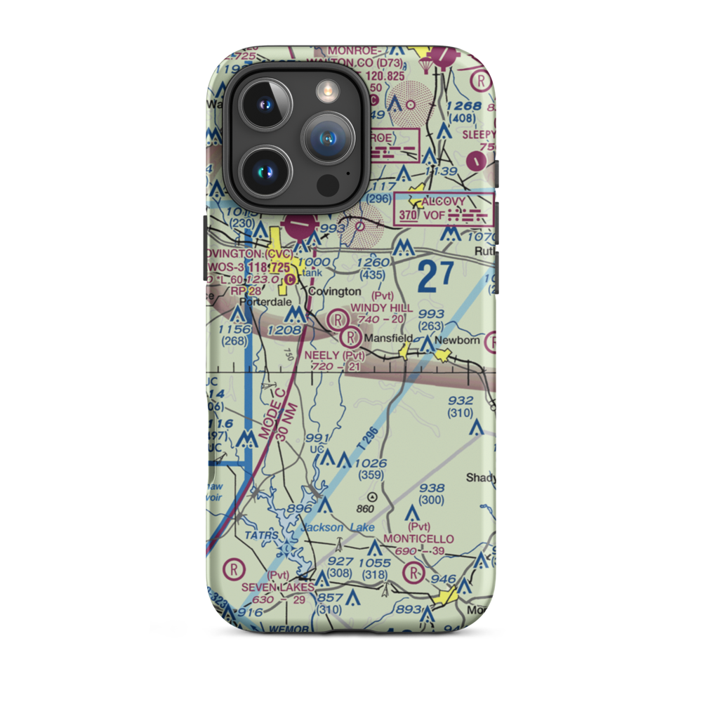 Neely Farms Airport (9GE7) VFR Sectional  Tough iPhone Case iPhone 16 Pro Max model shown