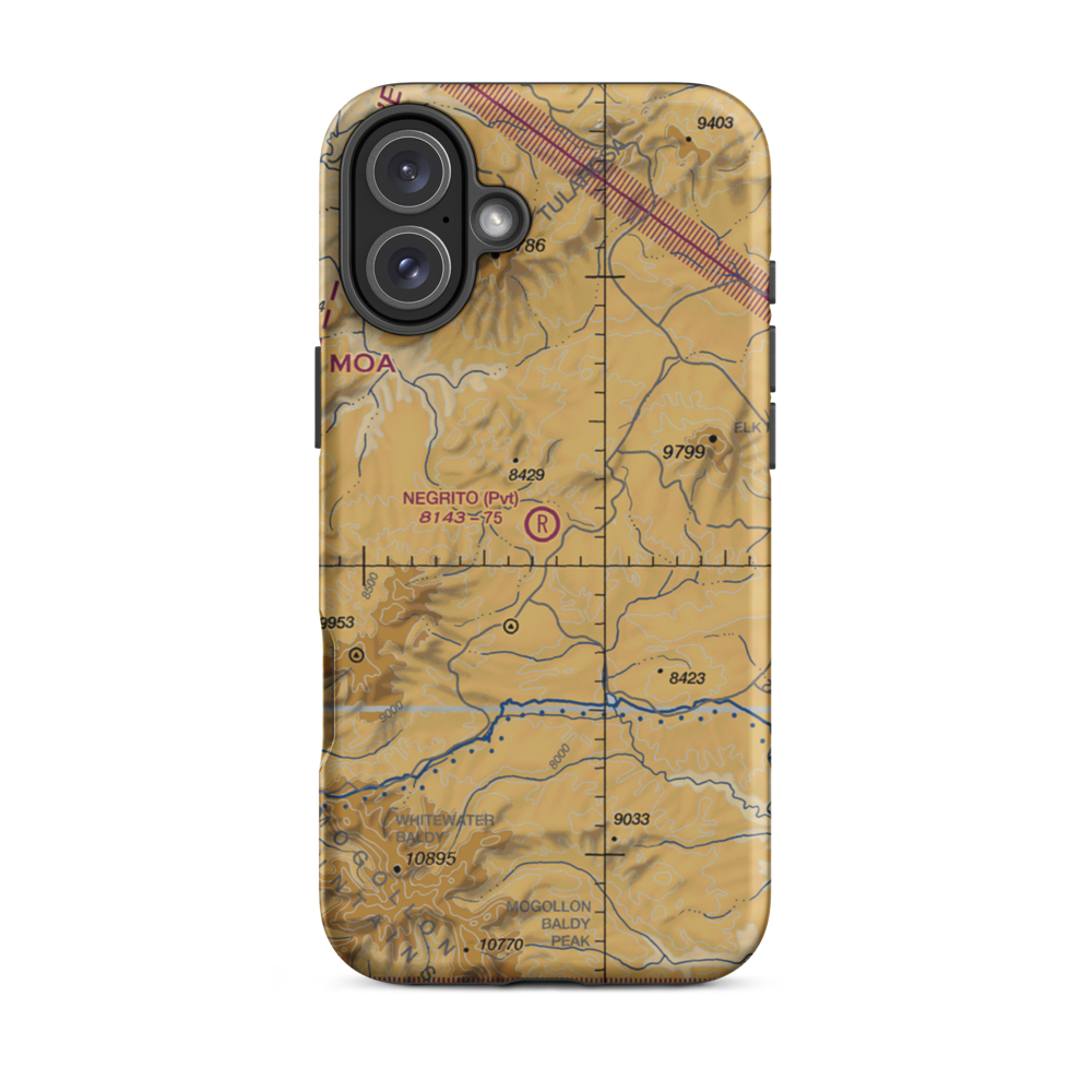 Negrito Airstrip (0NM7) VFR Sectional  Tough iPhone Case iPhone 16 Plus model shown