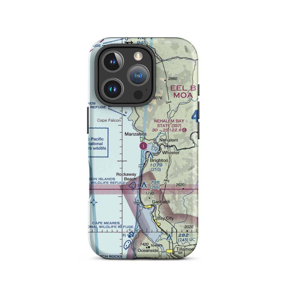 Nehalem Bay State Airport (3S7) VFR Sectional  Tough iPhone Case iPhone 16 Pro model shown