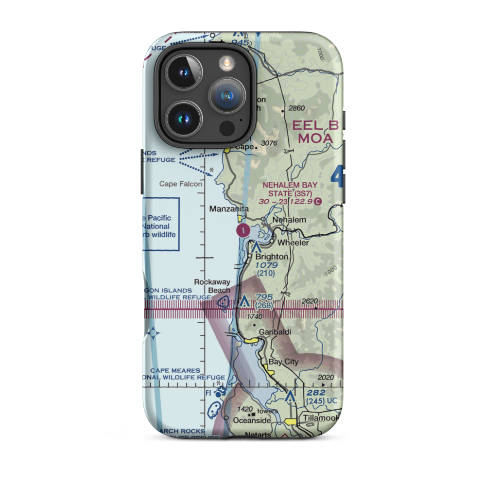 Nehalem Bay State Airport (3S7) VFR Sectional  Tough iPhone Case iPhone 16 Pro Max model shown