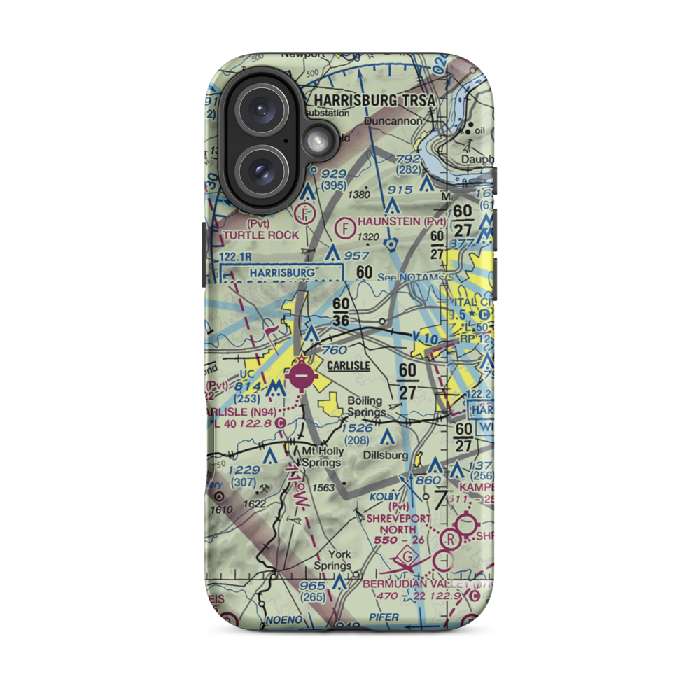 Neiderer Airport (PA55) VFR Sectional  Tough iPhone Case iPhone 16 Plus model shown