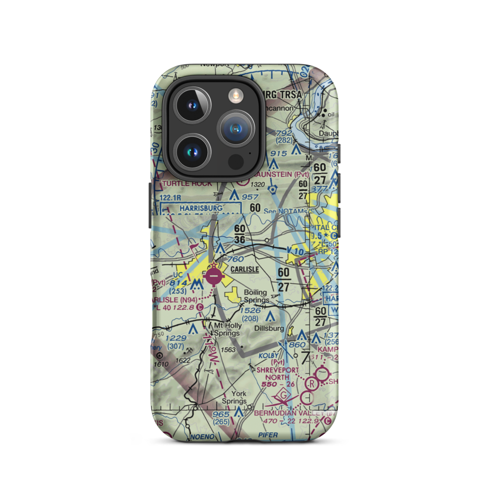 Neiderer Airport (PA55) VFR Sectional  Tough iPhone Case iPhone 16 Pro model shown