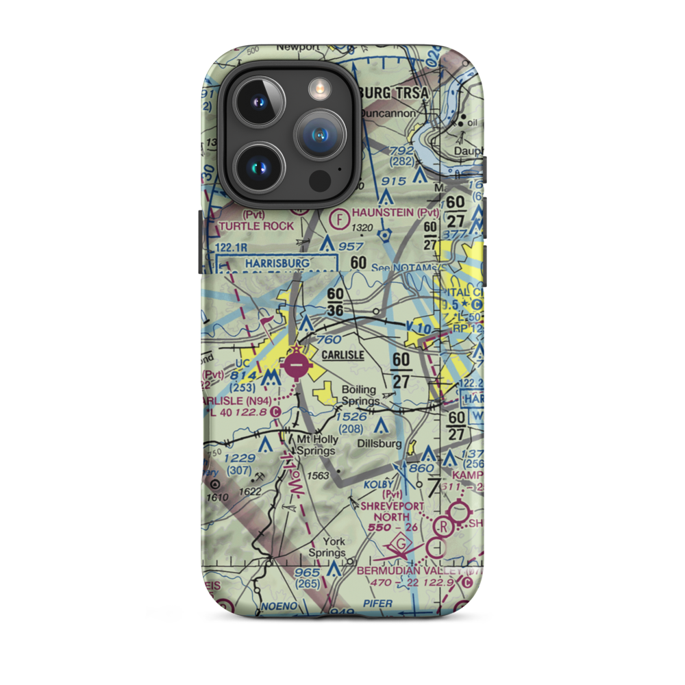 Neiderer Airport (PA55) VFR Sectional  Tough iPhone Case iPhone 16 Pro Max model shown