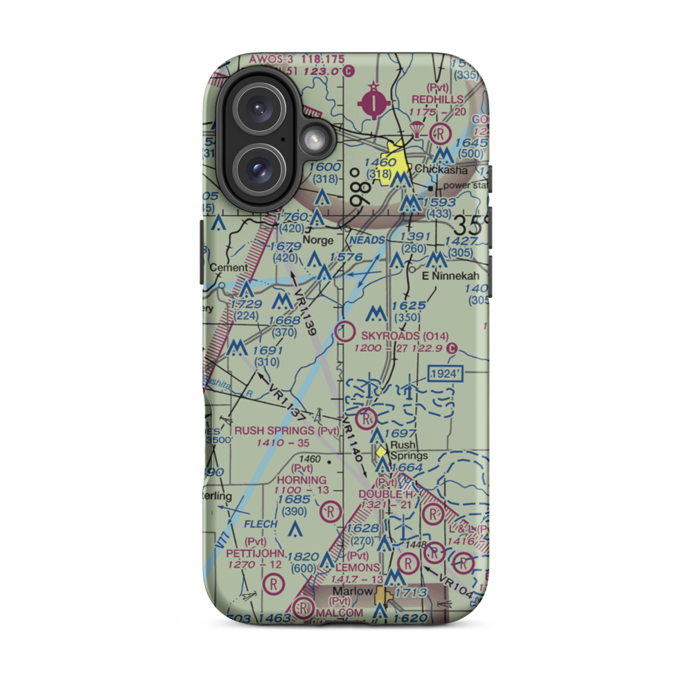 Neil's Sky Ranch Airport (O14) VFR Sectional  Tough iPhone Case iPhone 16 Plus model shown
