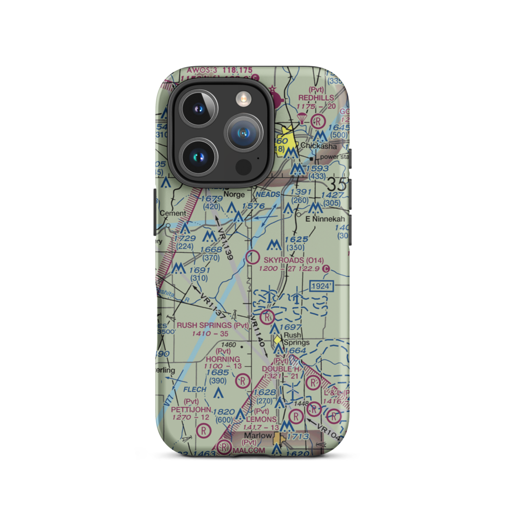Neil's Sky Ranch Airport (O14) VFR Sectional  Tough iPhone Case iPhone 16 Pro model shown