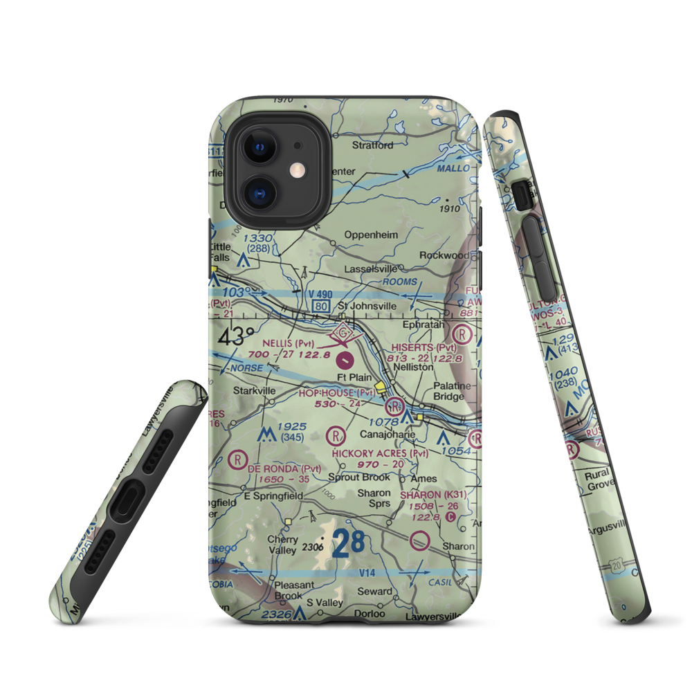 Nellis Field (NY20) VFR Sectional  Tough iPhone Case iPhone 11 model shown