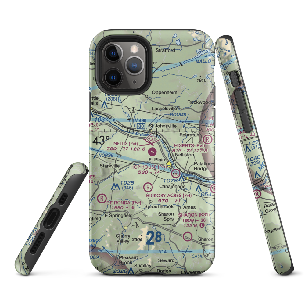 Nellis Field (NY20) VFR Sectional  Tough iPhone Case iPhone 11 Pro model shown