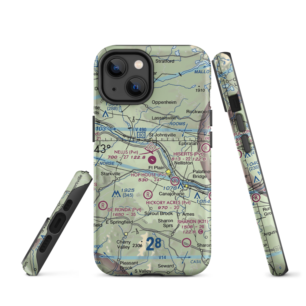 Nellis Field (NY20) VFR Sectional  Tough iPhone Case iPhone 14 model shown