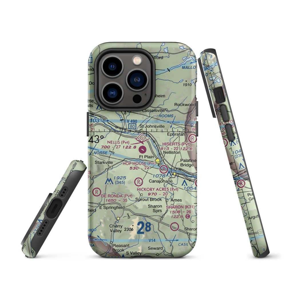 Nellis Field (NY20) VFR Sectional  Tough iPhone Case iPhone 14 Pro model shown