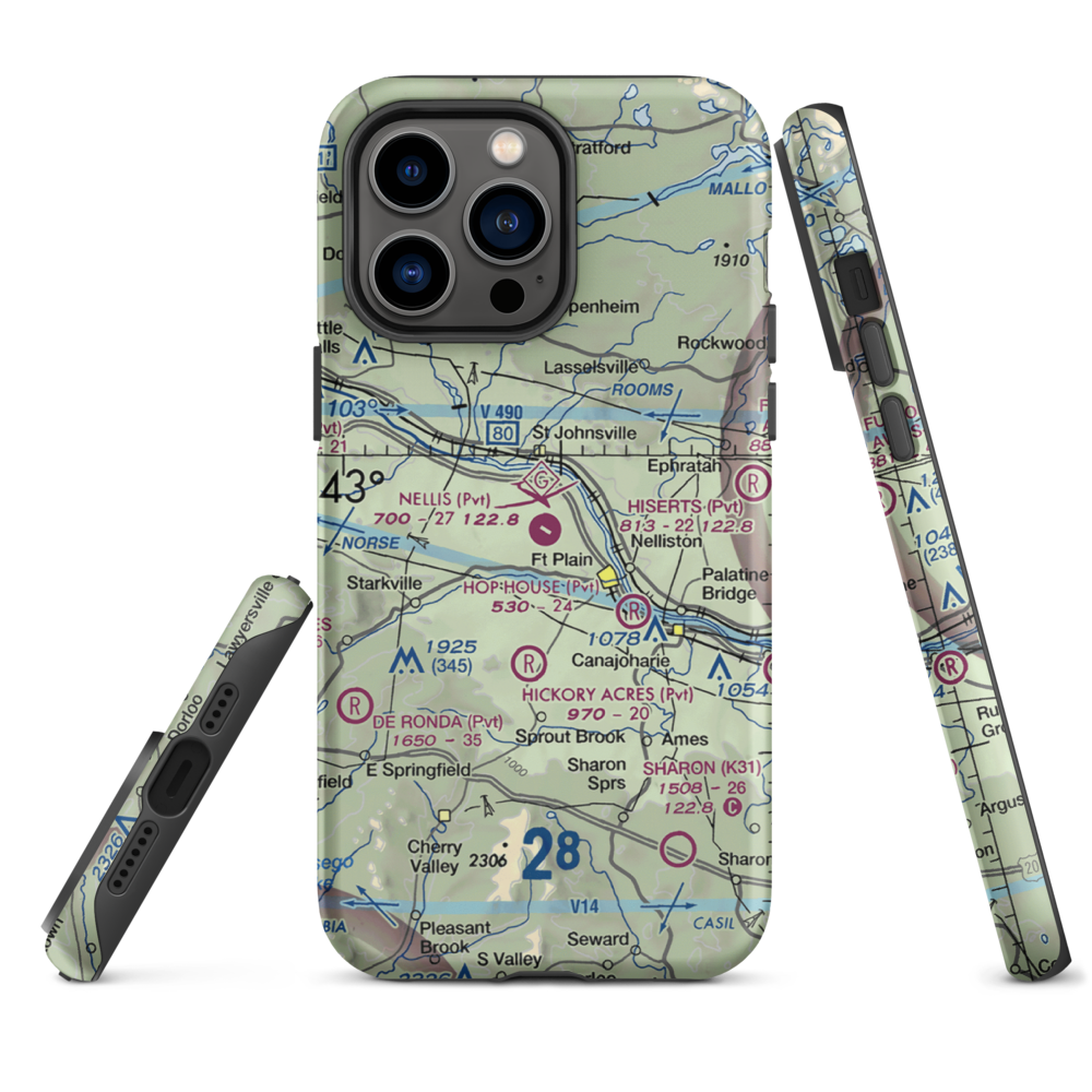 Nellis Field (NY20) VFR Sectional  Tough iPhone Case iPhone 14 Pro Max model shown
