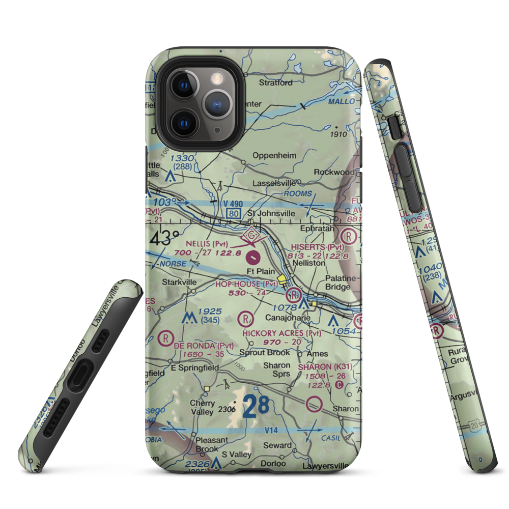 Nellis Field (NY20) VFR Sectional  Tough iPhone Case iPhone 11 Pro Max model shown