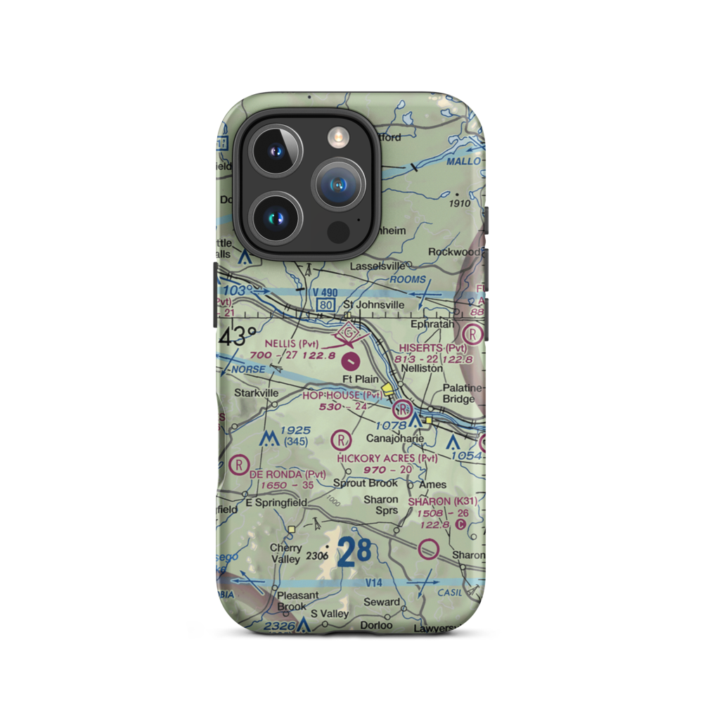 Nellis Field (NY20) VFR Sectional  Tough iPhone Case iPhone 16 Pro model shown
