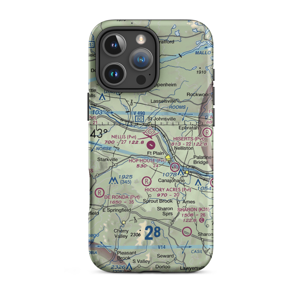 Nellis Field (NY20) VFR Sectional  Tough iPhone Case iPhone 16 Pro Max model shown