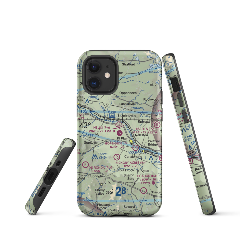 Nellis Field (NY20) VFR Sectional  Tough iPhone Case iPhone 12 mini model shown