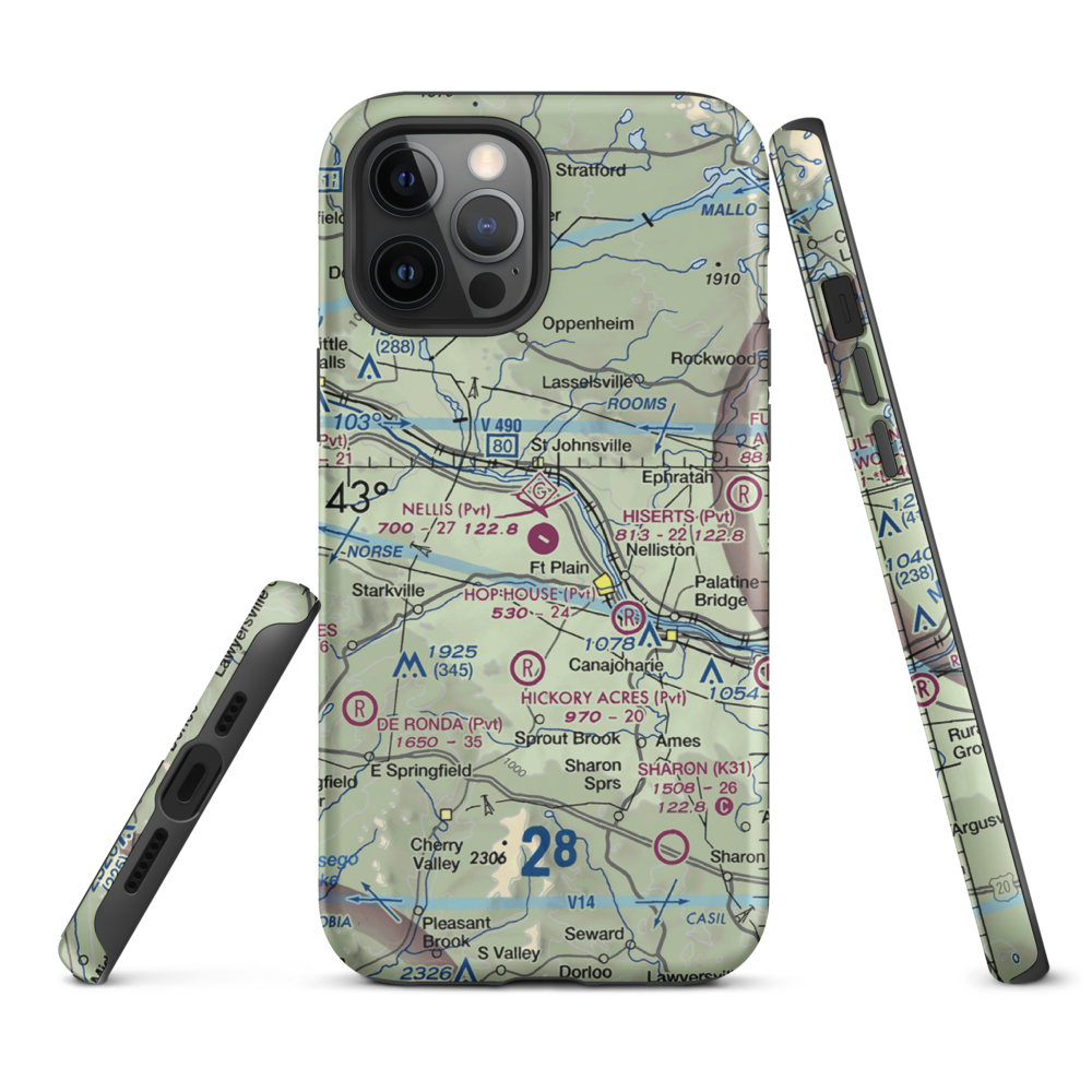 Nellis Field (NY20) VFR Sectional  Tough iPhone Case iPhone 12 Pro Max model shown