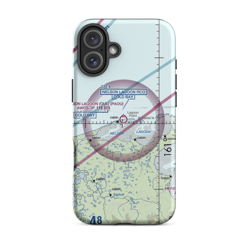 Nelson Lagoon Airport (OUL) VFR Sectional  Tough iPhone Case iPhone 16 Plus model shown