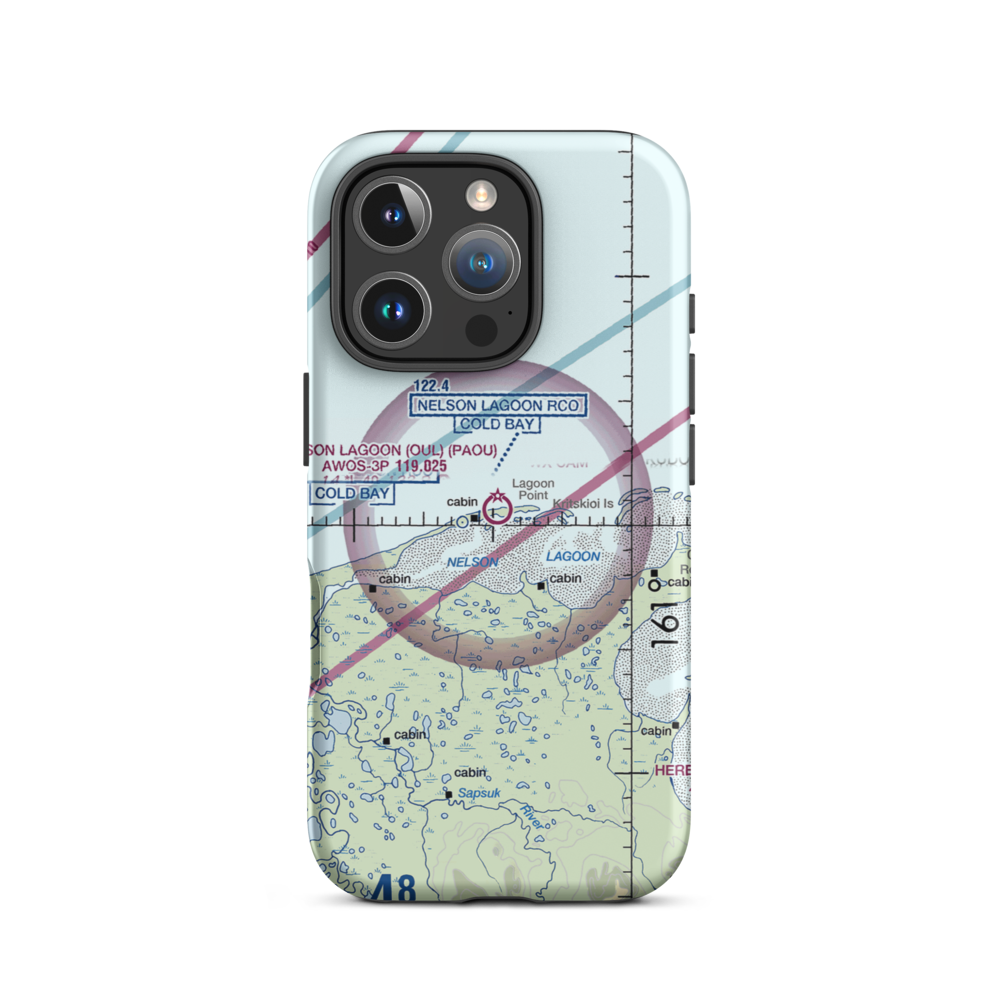 Nelson Lagoon Airport (OUL) VFR Sectional  Tough iPhone Case iPhone 16 Pro model shown