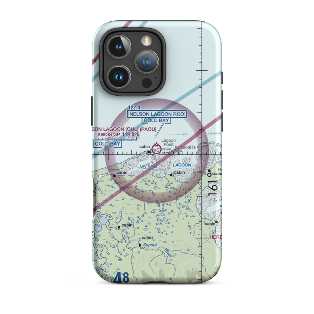 Nelson Lagoon Airport (OUL) VFR Sectional  Tough iPhone Case iPhone 16 Pro Max model shown