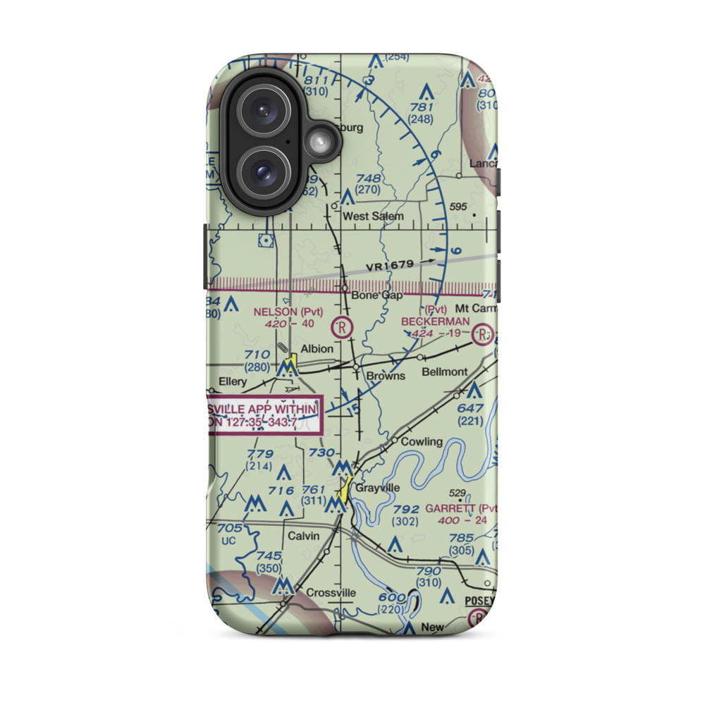 Nelson Private Airport (60IS) VFR Sectional  Tough iPhone Case iPhone 16 Plus model shown