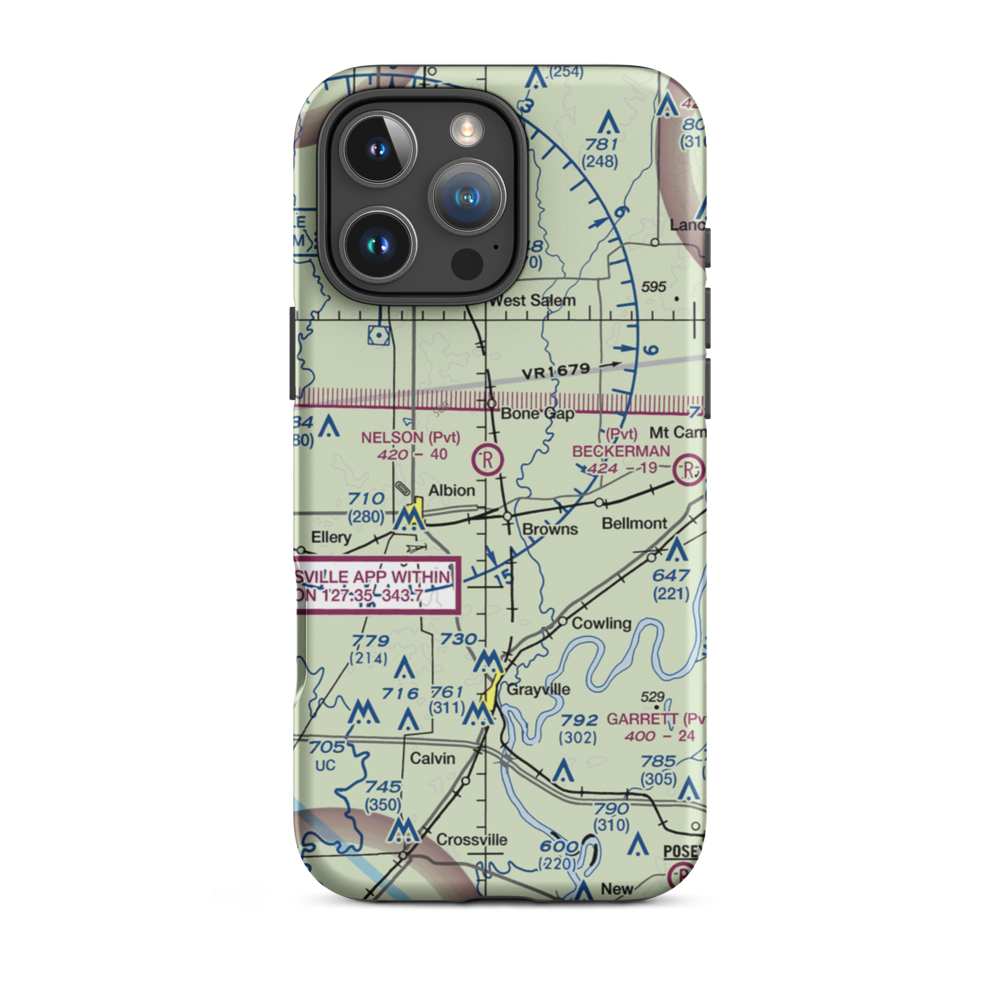 Nelson Private Airport (60IS) VFR Sectional  Tough iPhone Case iPhone 16 Pro Max model shown