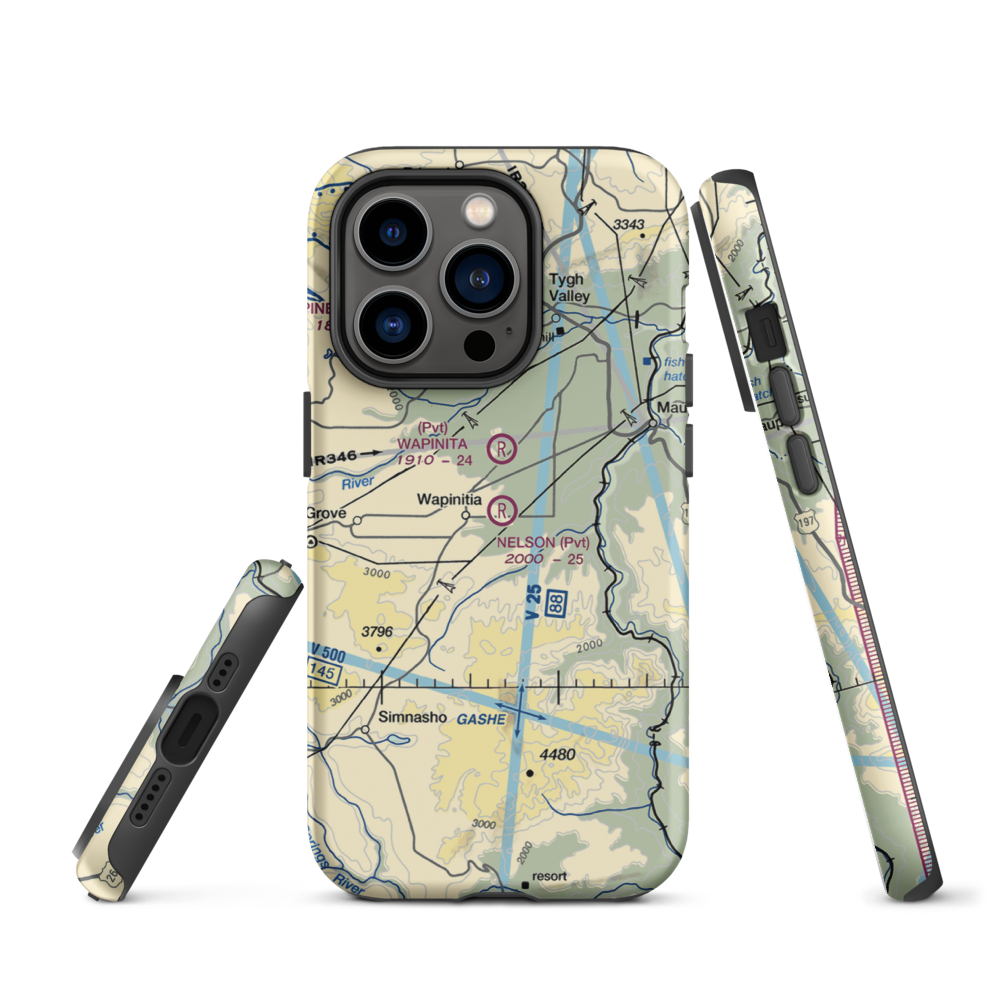 Nelson Ranch Airport (19OR) VFR Sectional  Tough iPhone Case iPhone 14 Pro model shown