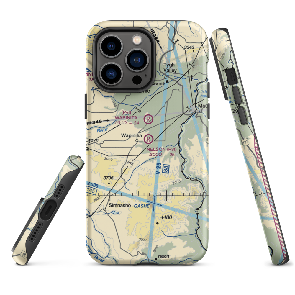 Nelson Ranch Airport (19OR) VFR Sectional  Tough iPhone Case iPhone 14 Pro Max model shown