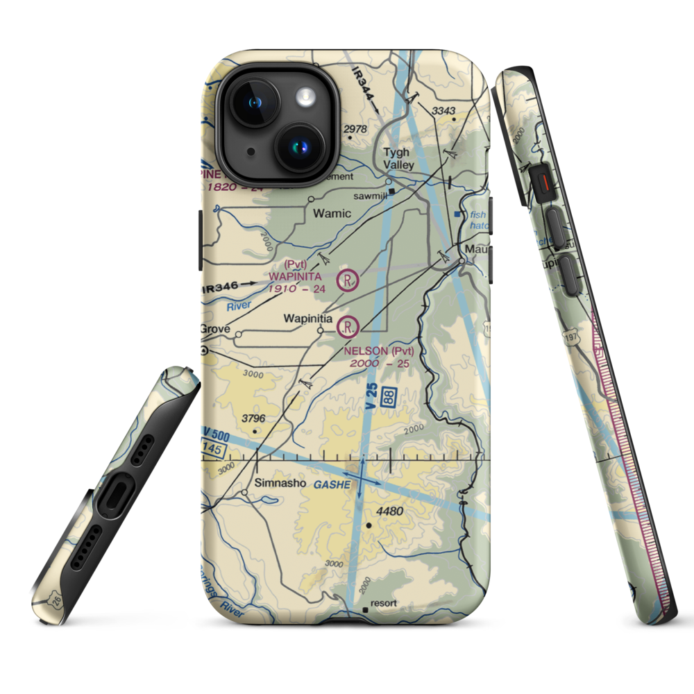 Nelson Ranch Airport (19OR) VFR Sectional  Tough iPhone Case iPhone 15 Plus model shown