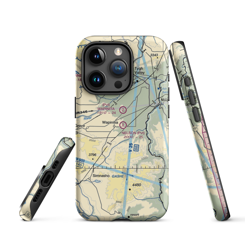 Nelson Ranch Airport (19OR) VFR Sectional  Tough iPhone Case iPhone 15 Pro model shown