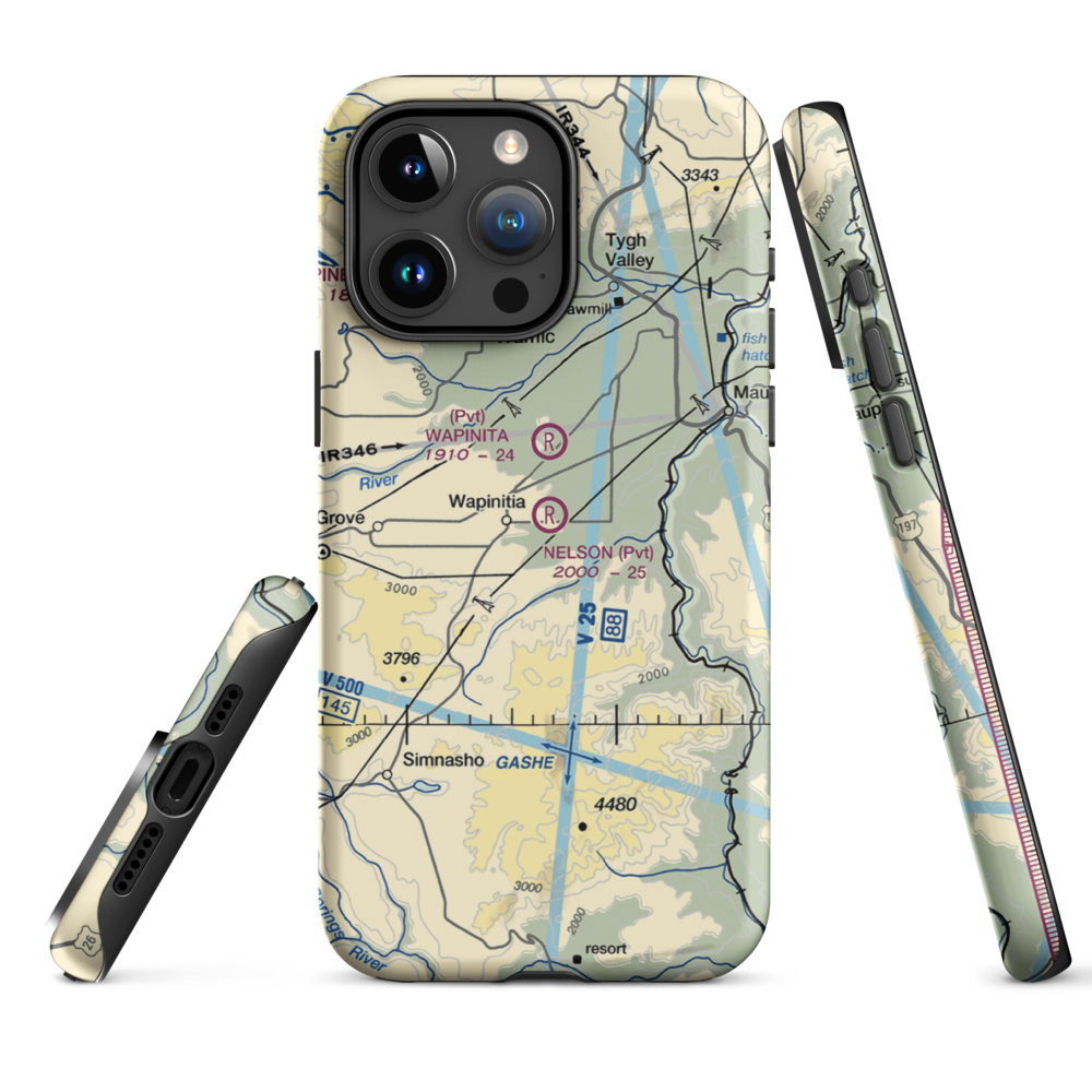 Nelson Ranch Airport (19OR) VFR Sectional  Tough iPhone Case iPhone 15 Pro Max model shown