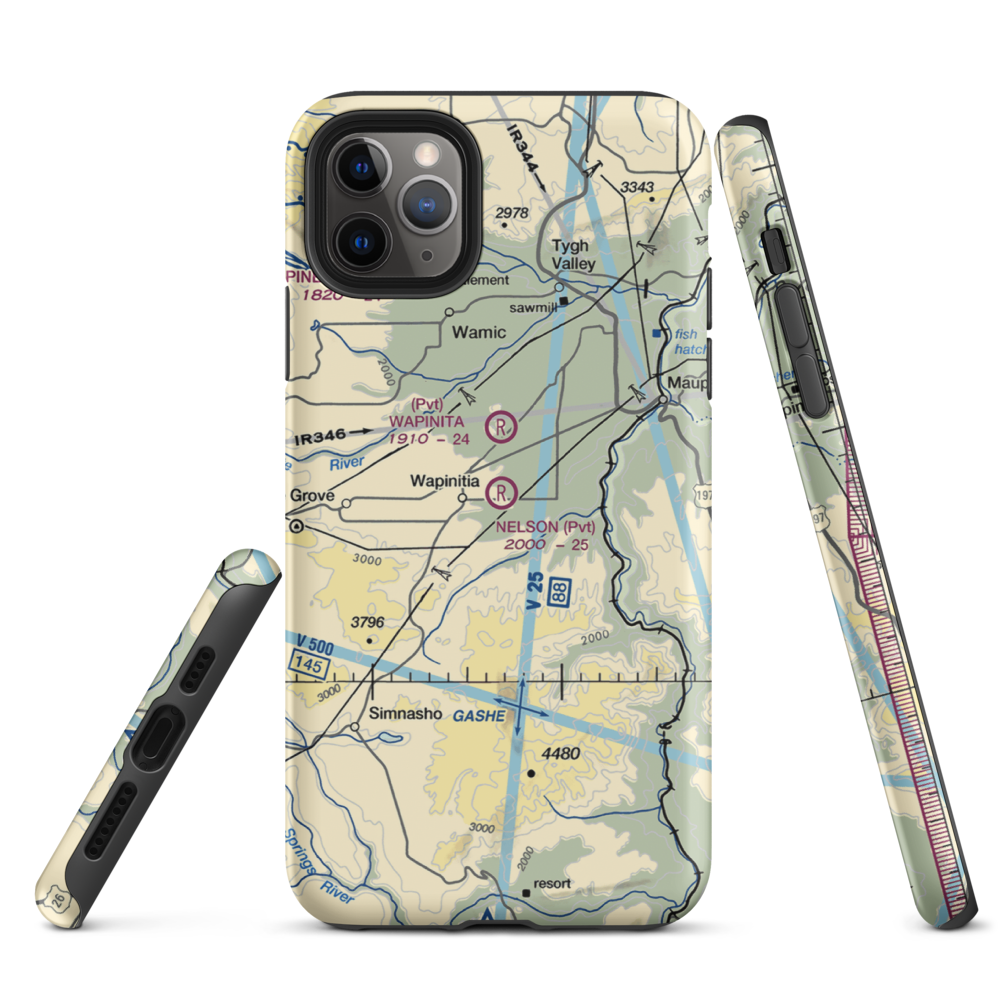 Nelson Ranch Airport (19OR) VFR Sectional  Tough iPhone Case iPhone 11 Pro Max model shown