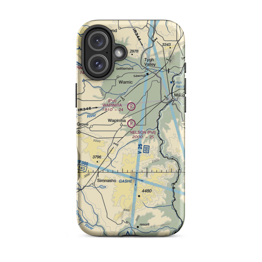 Nelson Ranch Airport (19OR) VFR Sectional  Tough iPhone Case iPhone 16 Plus model shown