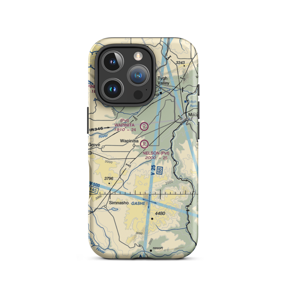 Nelson Ranch Airport (19OR) VFR Sectional  Tough iPhone Case iPhone 16 Pro model shown