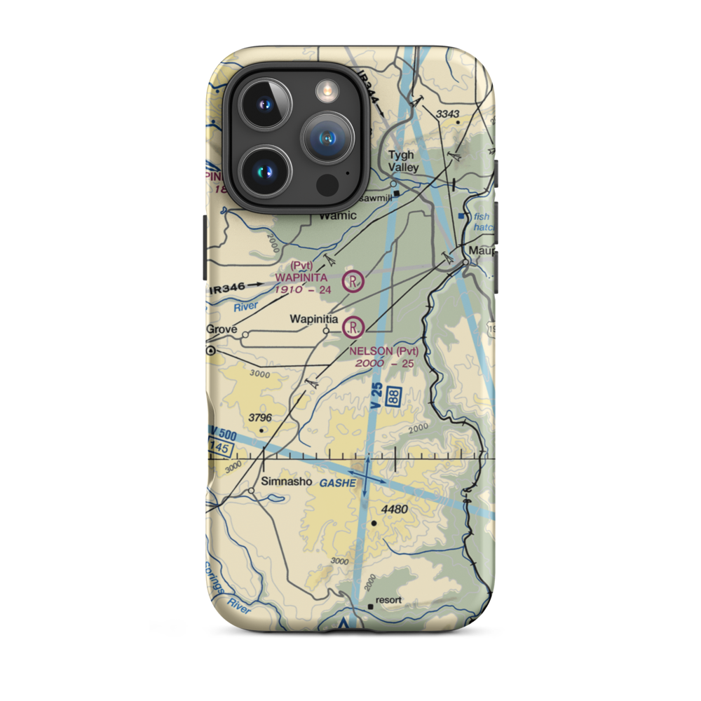 Nelson Ranch Airport (19OR) VFR Sectional  Tough iPhone Case iPhone 16 Pro Max model shown