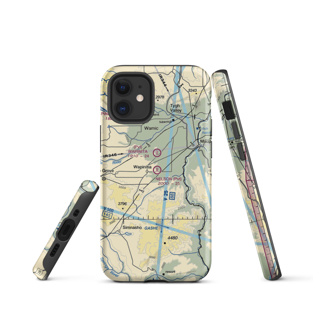Nelson Ranch Airport (19OR) VFR Sectional  Tough iPhone Case iPhone 12 mini model shown