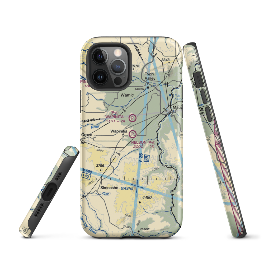 Nelson Ranch Airport (19OR) VFR Sectional  Tough iPhone Case iPhone 12 Pro model shown