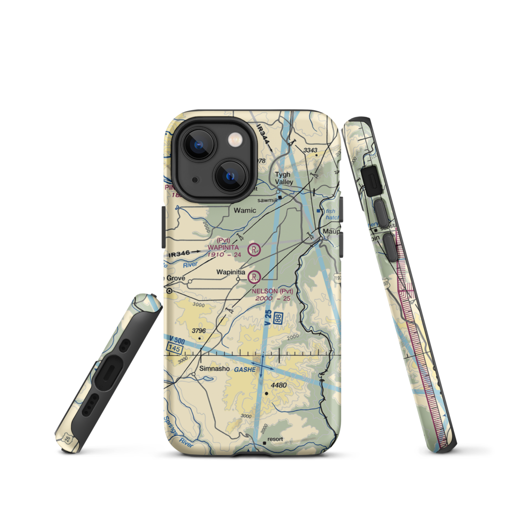 Nelson Ranch Airport (19OR) VFR Sectional  Tough iPhone Case iPhone 13 mini model shown