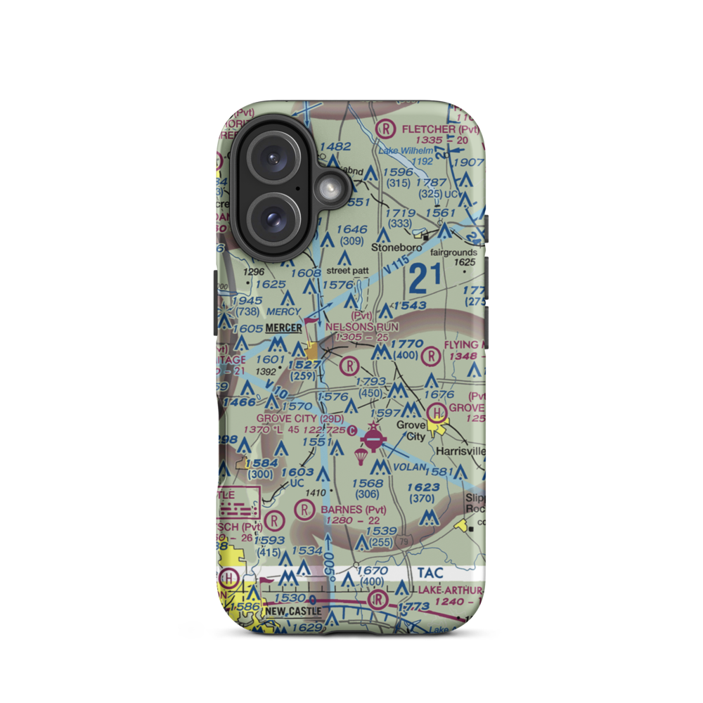 Nelson's Run Airport (39PN) VFR Sectional  Tough iPhone Case iPhone 16 model shown