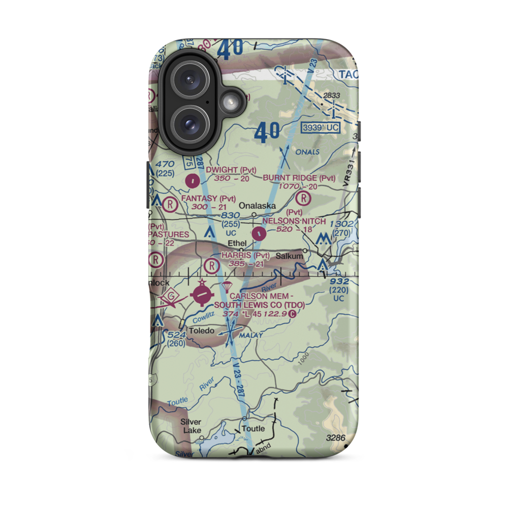 Nelsons Nitch Airport (WN59) VFR Sectional  Tough iPhone Case iPhone 16 Plus model shown