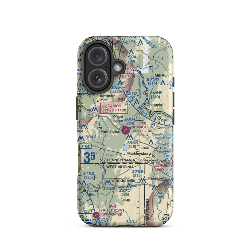 Nemacolin Airport (PA88) VFR Sectional  Tough iPhone Case iPhone 16 model shown