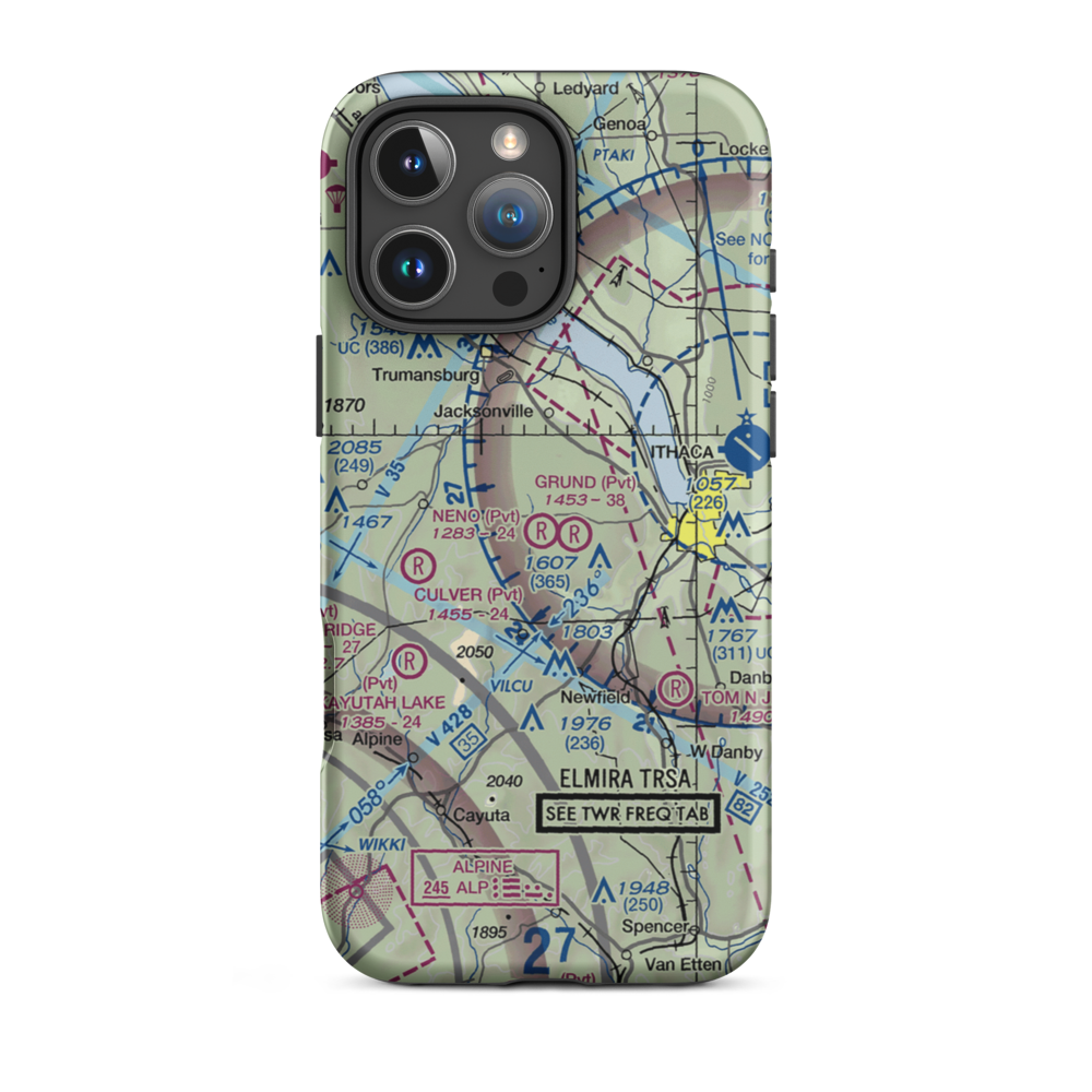 Neno Airport (NY18) VFR Sectional  Tough iPhone Case iPhone 16 Pro Max model shown