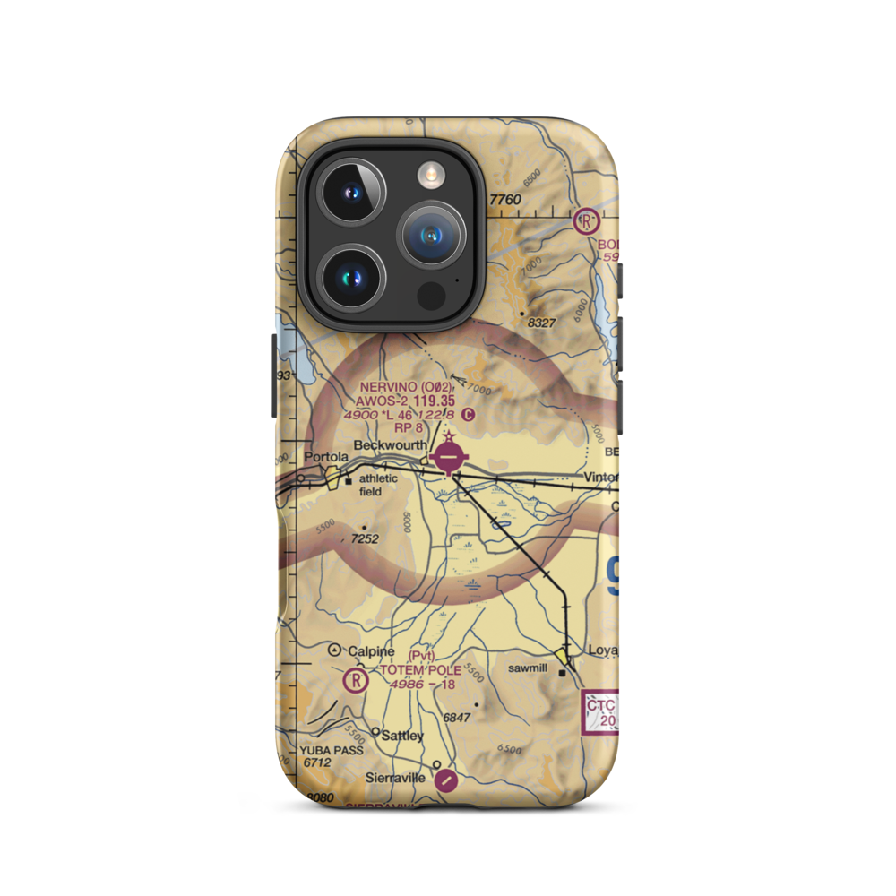 Nervino Airport (O02) VFR Sectional  Tough iPhone Case iPhone 16 Pro model shown