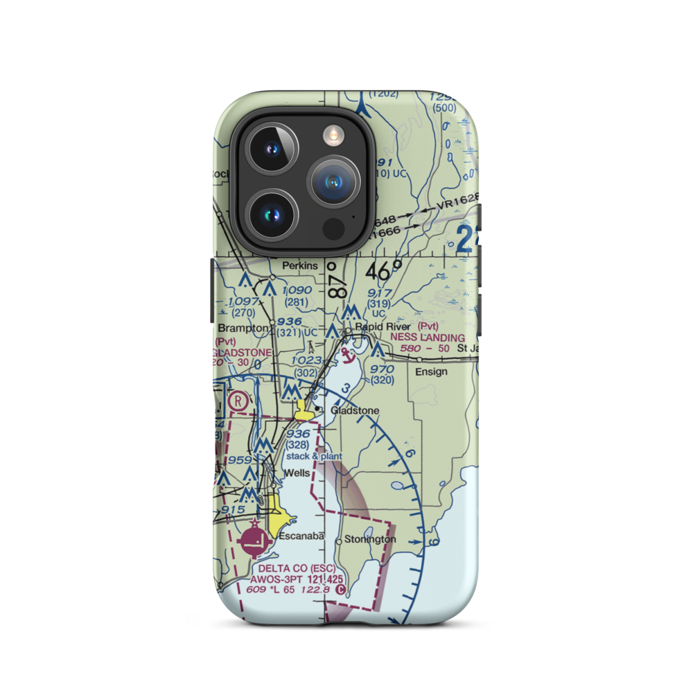 Ness Landing Seaplane Base (3MI9) VFR Sectional  Tough iPhone Case iPhone 16 Pro model shown