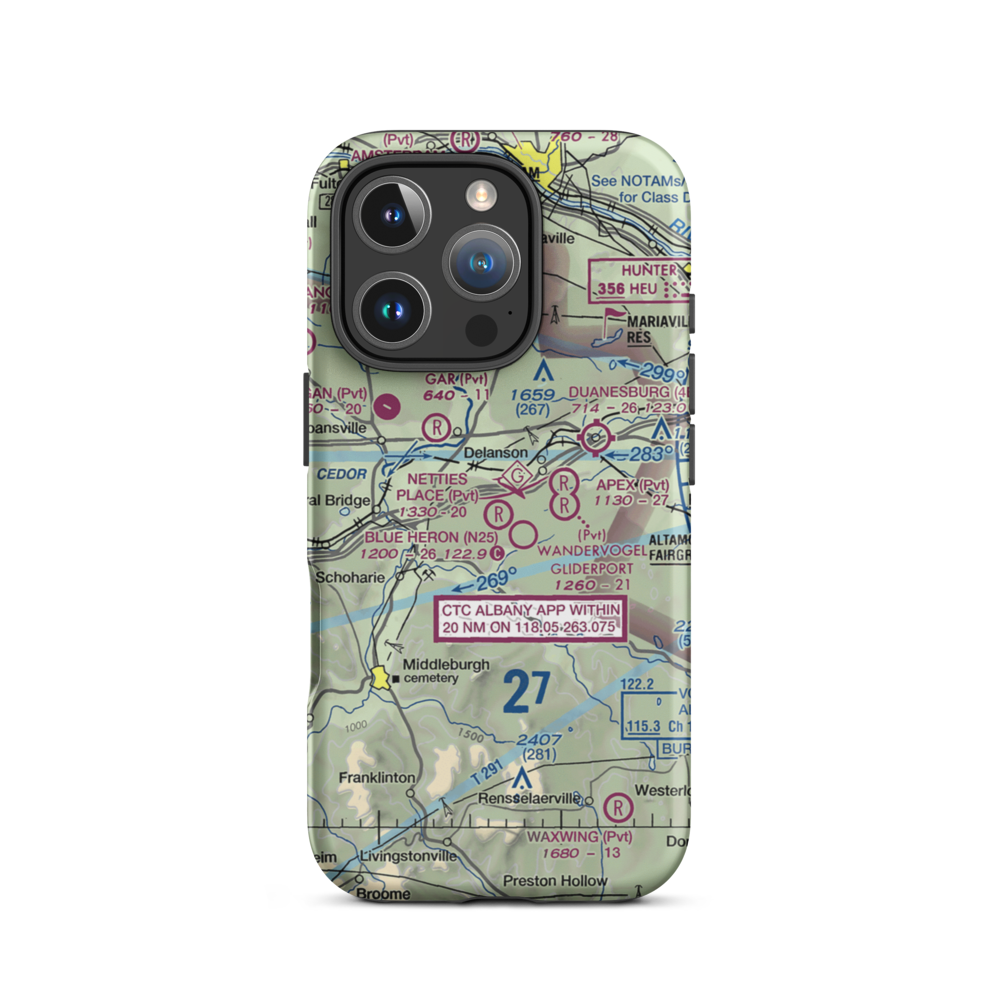 Nettie's Place Airport (NK83) VFR Sectional  Tough iPhone Case iPhone 16 Pro model shown