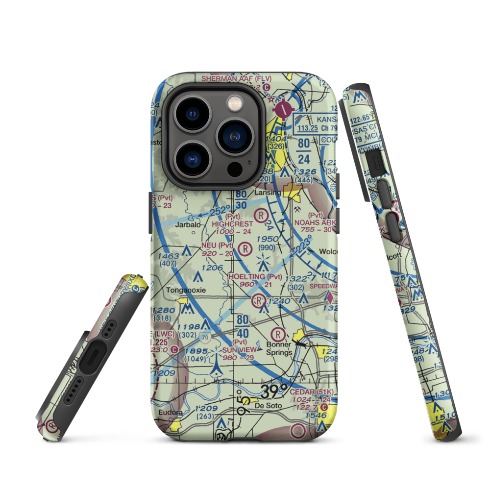 Neu Field (8KS1) VFR Sectional  Tough iPhone Case iPhone 14 Pro model shown